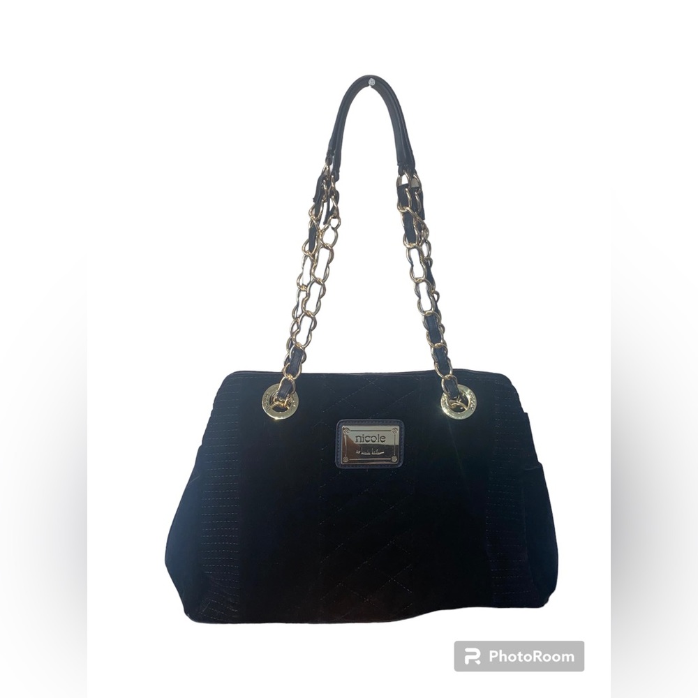 Black suede bag